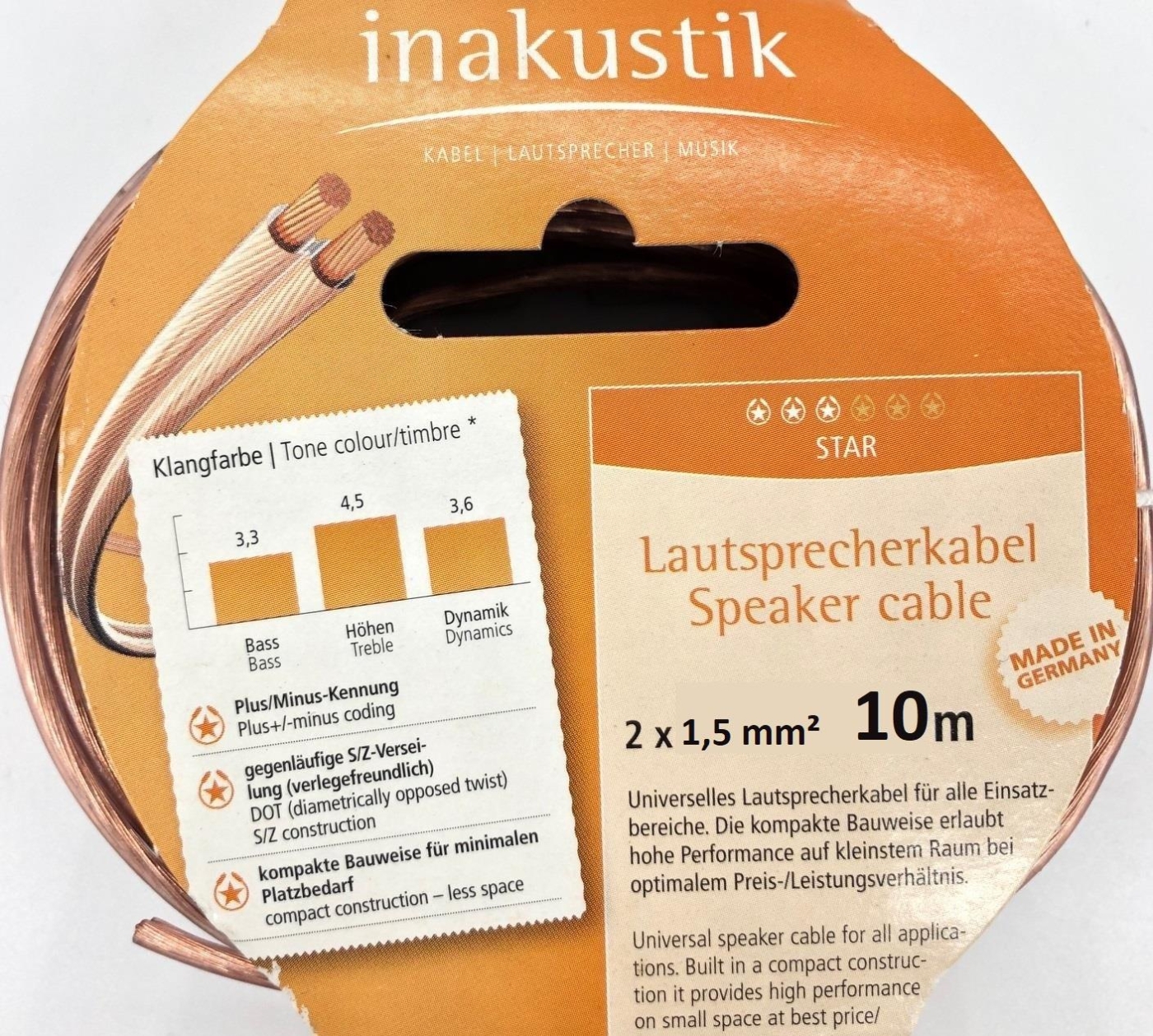 Inakustik Star Serie X Mm Lautsprecherkabel Ring M Wei