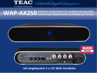 TEAC WAP-AX250 - LAN- und WLAN-fähiger Audio-Receiver mit eingebautem 2 x 125 Watt Verstärker  für Klanggenuss der Spitzenklasse | Auspackware, sehr gut