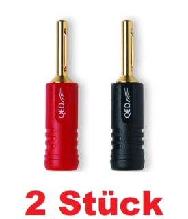 QED QE1810 AIRLOC - Banana Plug Schwarz/Rot, 2er Set