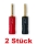 QED QE1810 AIRLOC - Banana Plug Schwarz/Rot, 2er Set