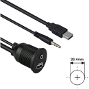 Ampire XUX060 USB-A 2.0/AUX Einbaubuchse, 3.5mm Klinke,...