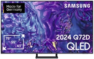 SAMSUNG GQ75Q72DATXZG I 100Hz I 189 cm, 75 Zoll 4K Ultra HD QLED TV