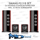 Swans F2.3B, 2x HighEnd Standlautsprecher inkl. 2x Sub...