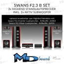 Swans F2.3B, 2x HighEnd Standlautsprecher inkl. 2x Sub 15B-Subwoofer - Setpreis