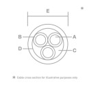 Isotek Evo3 Premier Link-Netzkabel 8 Neutrik auf C19 )  0,5 Meter