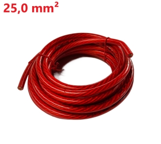 AIV 860901 Strom-/Massekabel 25mm² Kupfer OFC Kupfer feinadrig | Rot | 5,0 m